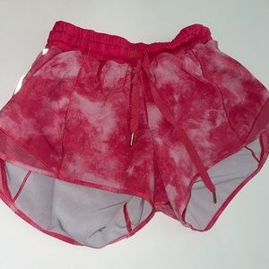 Lululemon Pink Tie Dye Hotty Hot Shorts